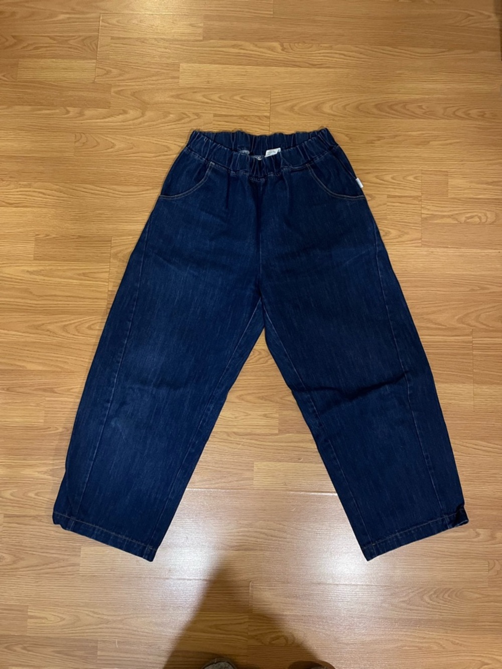 Le Bon Shoppe Dark Blue Elastic Waist Denim Pants